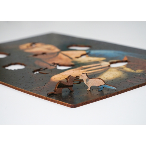 Drewniane puzzle A4 Leonardo da Vinci Dama z gronostajem 170 el.